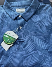 PGA TOUR Mens  fit Short Sleeve Polo Shirt Medium Blue Moisture Wicking