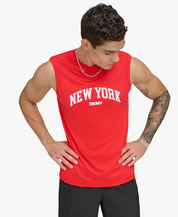 DKNY Mens Regular fit Sleeveless New York Arch Tank Top Shirt Large Red Solid