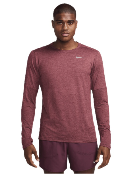 Nike Mens Regular fit Long Sleeve T-Shirt Shirt Small Red Moisture Wicking