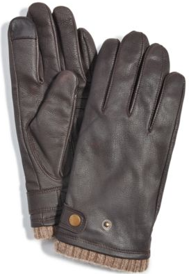 Club Room Men's Leather Gloves with Cashmere Lining Medium Brown Tan