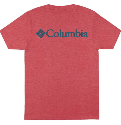 Columbia Mens  fit Short Sleeve T-Shirt Shirt Small Red Solid