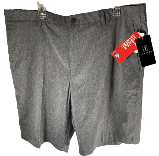 PGA TOUR Mens Regular fit Golf shorts 42 Grey Stretch