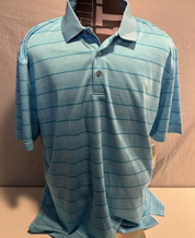 PGA TOUR Mens Regular fit Short Sleeve Polo Shirt XLT Blue Striped