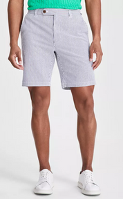 Club Room Mens Regular fit Chinos Shorts 32 White Striped