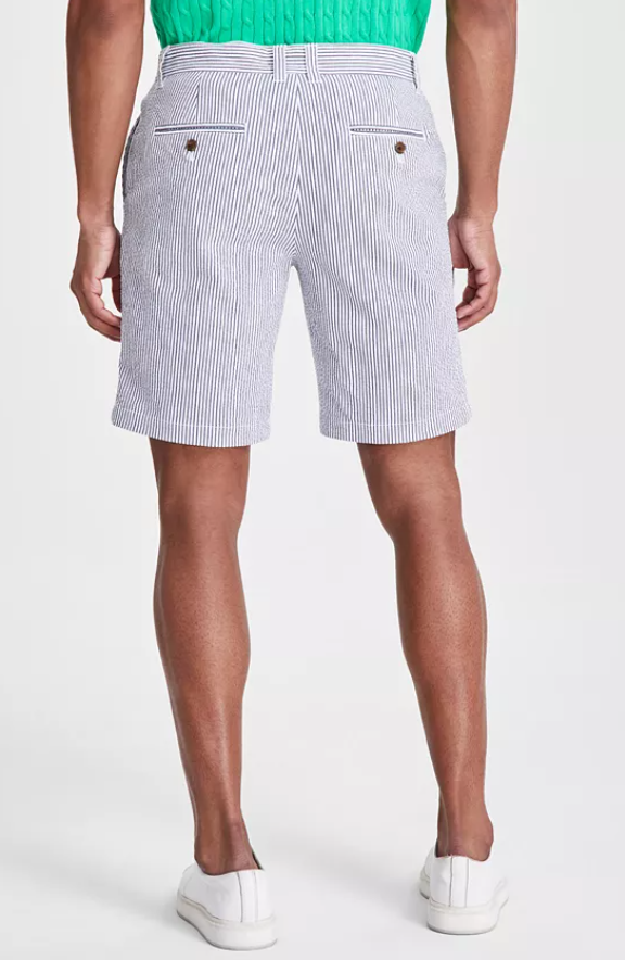 Club Room Mens Regular fit Chinos Shorts 32 White Striped