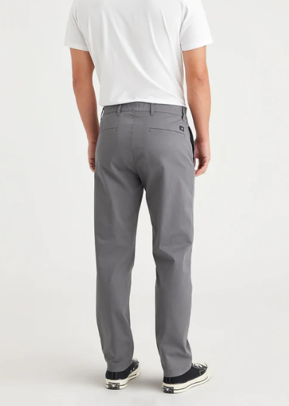 Docker's Mens Slim fit Chinos Pants 31 / 30 Grey Solid Stretch