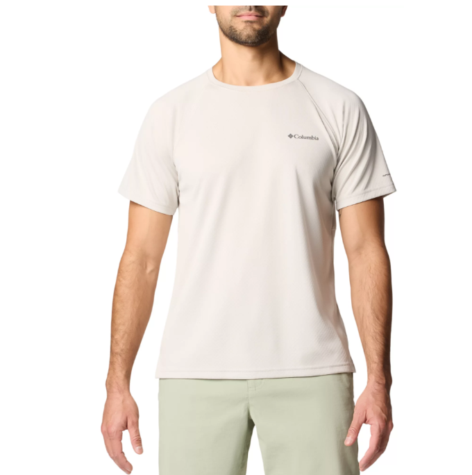Columbia Mens  fit Short Sleeve T-Shirt Shirt XL Beige Solid