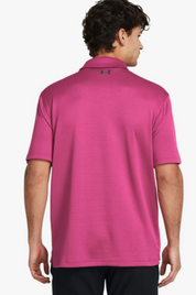 Under Armour Mens Loose fit Short Sleeve Polo Shirt Small Pink Solid