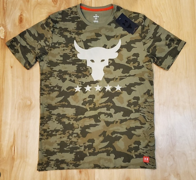 Under Armour Mens Loose fit Short Sleeve T-Shirt Shirt XL Green Camouflage