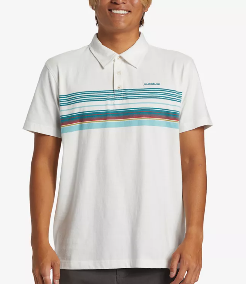 Quiksilver Mens Regular fit Short Sleeve Polo Shirt Medium White