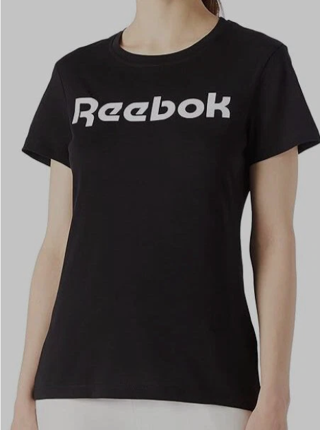 Reebok Womens  fit Short Sleeve T-Shirt Shirt Large Black Solid