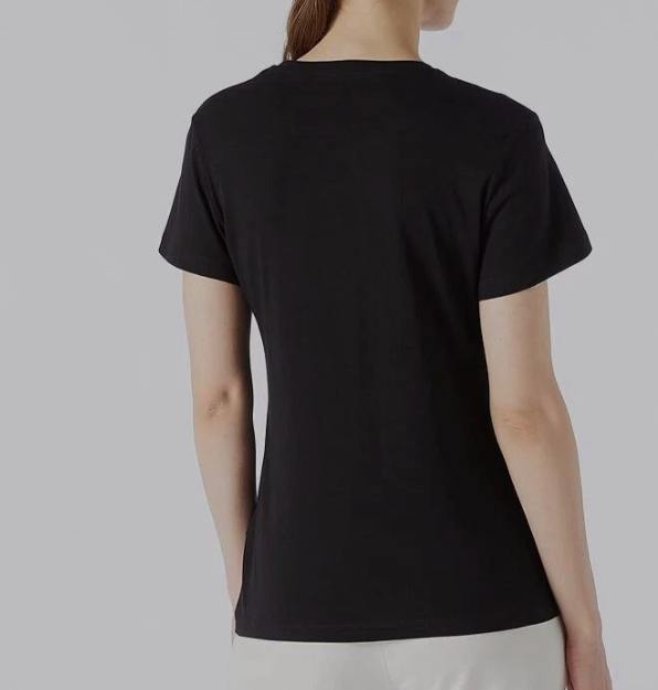 Reebok Womens  fit Short Sleeve T-Shirt Shirt Large Black Solid