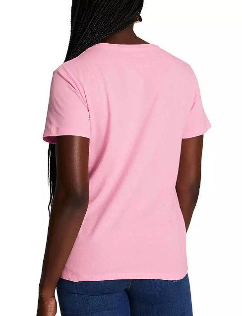 Puma Womens Regular fit Short Sleeve T-Shirt Shirt Large Pink Solid Logo