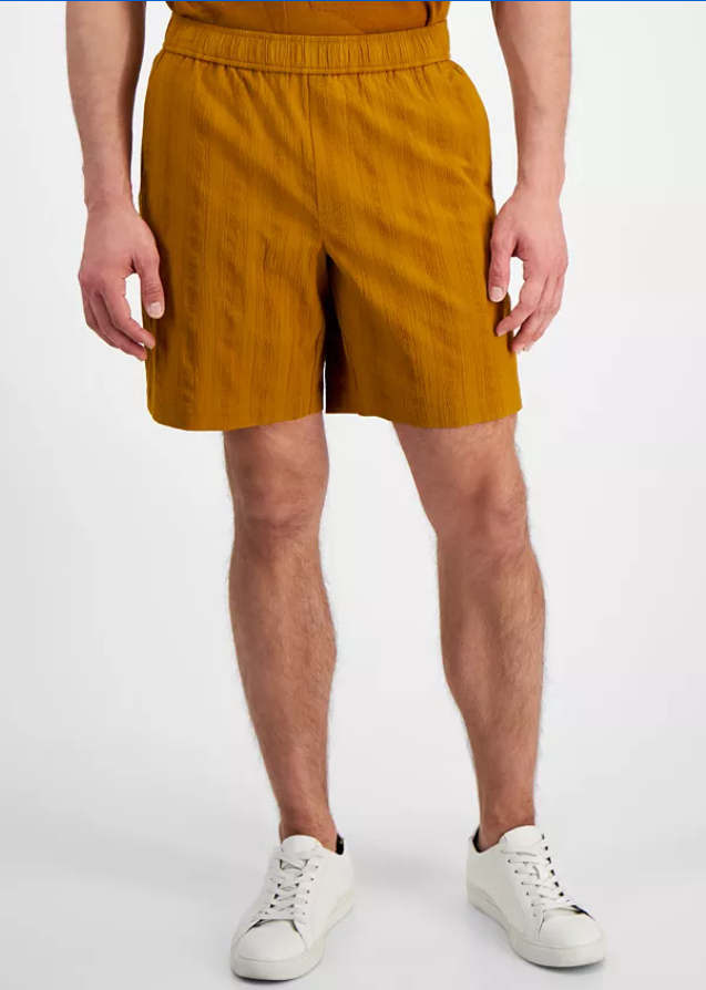 Alfani Mens Regular fit Drawstring Shorts XL Orange Solid