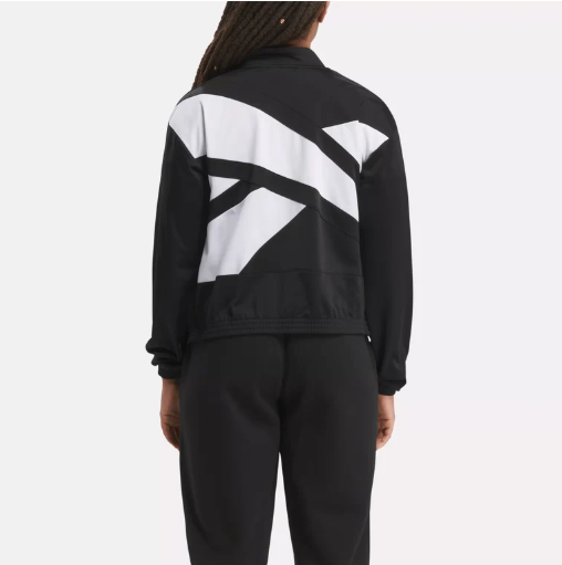 Reebok Womens Track Jacket Coat XXL Black Solid