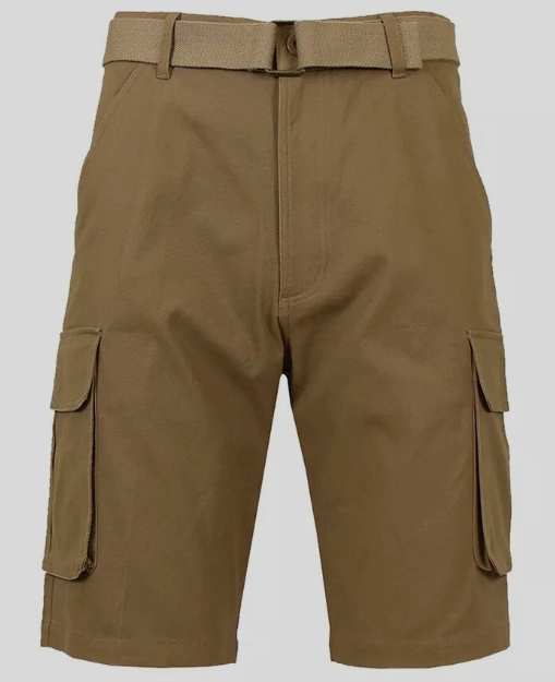 Blu Rock Mens  fit Cargo Shorts 34 Beige Solid