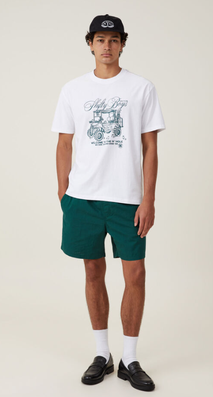COTTON ON Mens Regular fit Short Sleeve Graphic T-Shirt Shirt Small White Solid