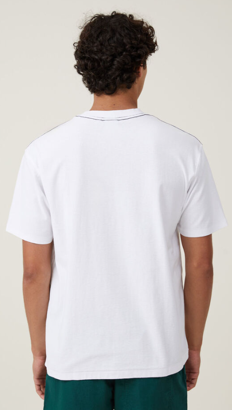 COTTON ON Mens Regular fit Short Sleeve Graphic T-Shirt Shirt Small White Solid