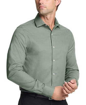 Tommy Hilfiger Mens Regular fit Dress Shirt Medium 15 in 32-33 Green Solid