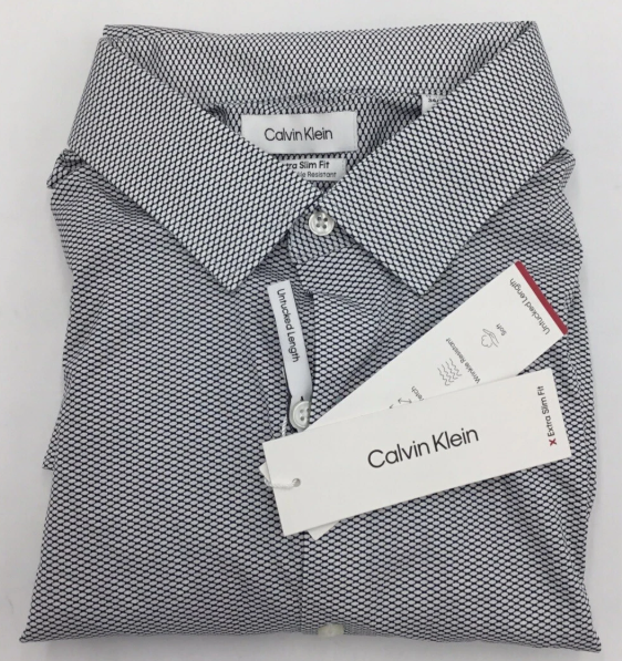 Calvin Klein Mens Extra-Slim fit Dress Shirt XL 17-17.5 36-37 Blue