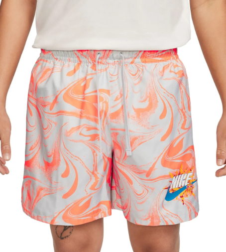 Nike Mens Regular fit Fitness Shorts XL Spring Break Grey Orange Printed