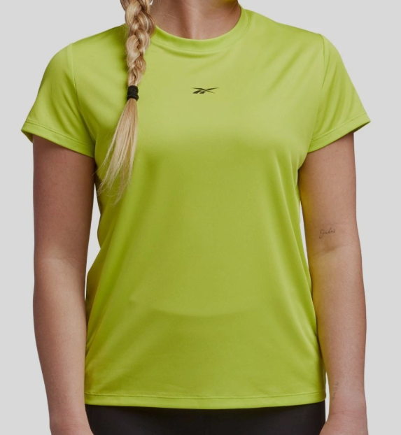 Reebok Womens  fit Short Sleeve T-Shirt Shirt Medium Yellow Solid