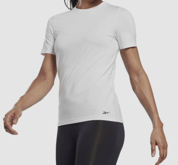 Reebok Womens  fit Short Sleeve T-Shirt Shirt XS White Solid