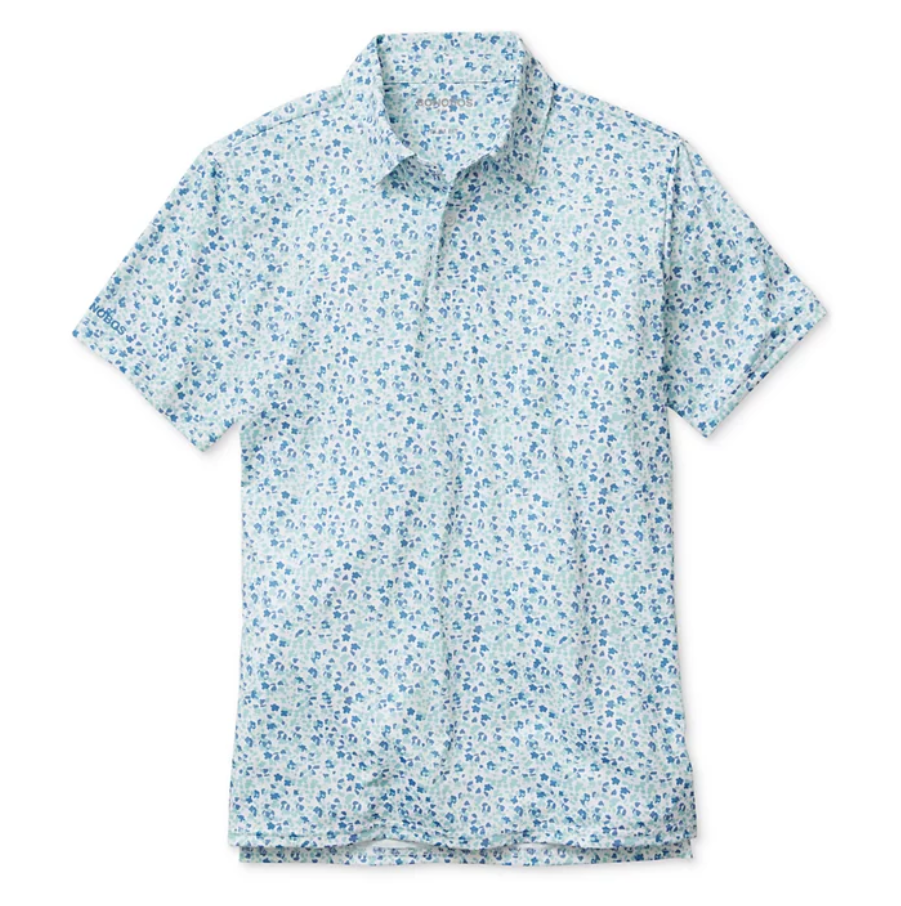 Bonobos Mens Regular fit Short Sleeve Polo Shirt XL Light Blue Floral