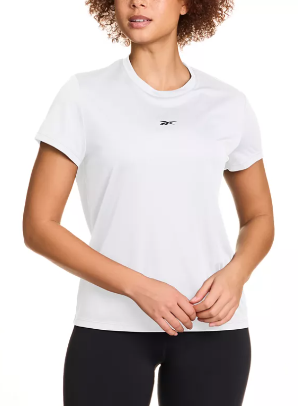 Reebok Womens  fit Short Sleeve T-Shirt Shirt XL White Solid