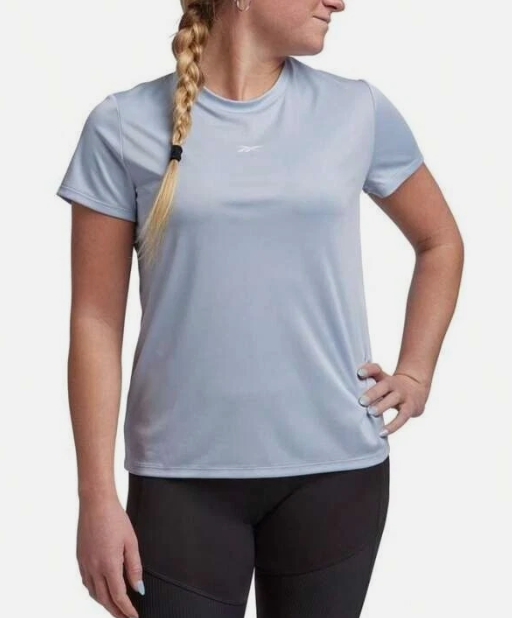 Reebok Womens  fit Short Sleeve T-Shirt Shirt Large Blue Solid