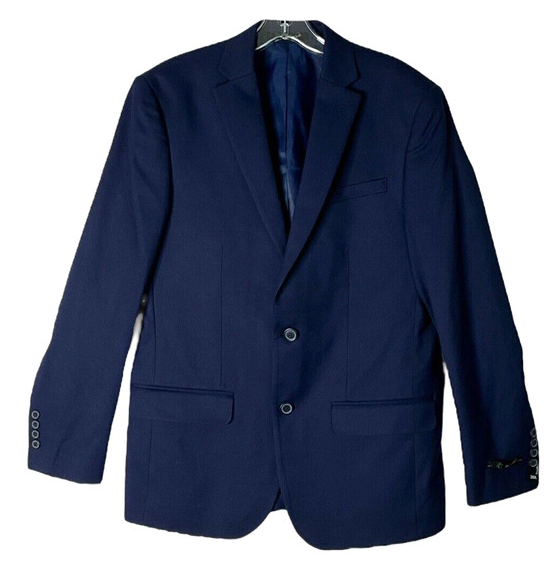 Stafford Mens Slim fit Sport Coat Blazer 46 S Blue Solid