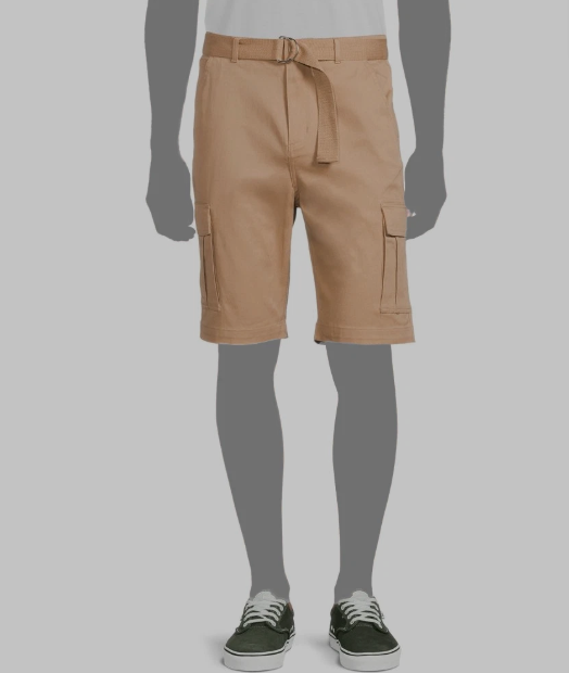 Blu Rock Mens  fit Cargo Shorts 36 Beige Solid