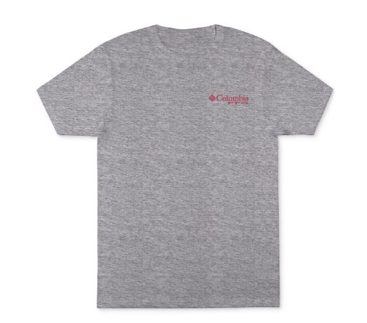 Columbia Mens Regular fit Short Sleeve Graphic T-Shirt Shirt XXL Grey Solid