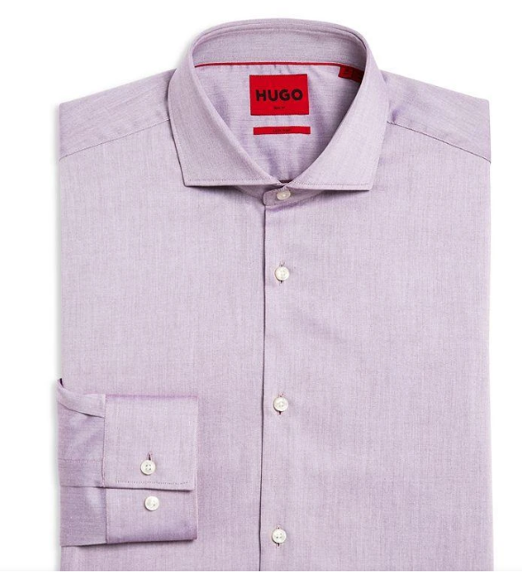 Hugo Boss Mens Slim fit Dress Shirt Large 16.5 in Long Sleeve Red