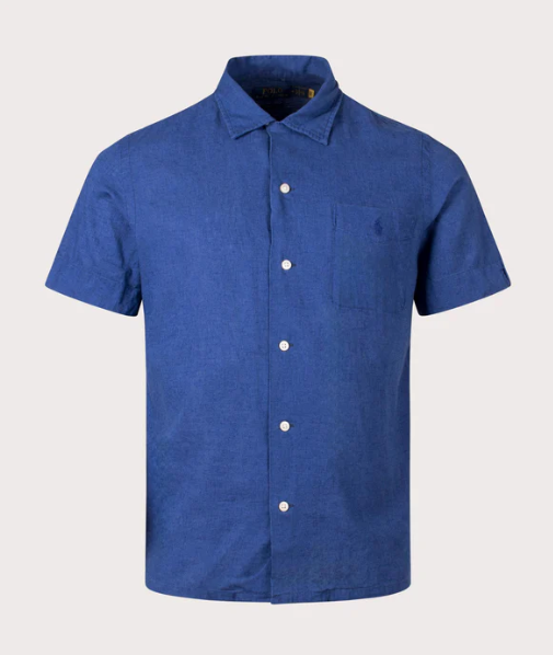Polo Ralph Lauren Mens Classic fit Short Sleeve Button-Up Shirt Small Blue