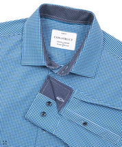 Construct Mens Slim fit Dress Shirt XXL 18-18.5 35-36 Blue Check