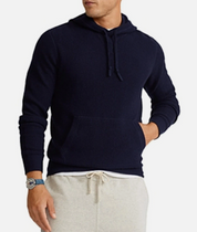 Polo Ralph Lauren Mens Regular fit Hoodie Sweater XL Cashmere Blue Solid