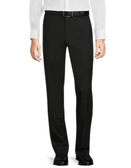 Murano Mens Slim fit Dress Pants 38 / 34 Black Solid