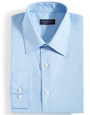 Club Room Mens Regular fit Dress Shirt Large 16-16.5 Long Sleeve Blue Solid