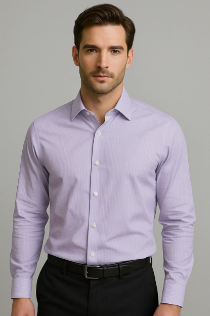 Calvin Klein Mens Regular fit Dress Shirt XXL 18 in 34-35 Purple Striped