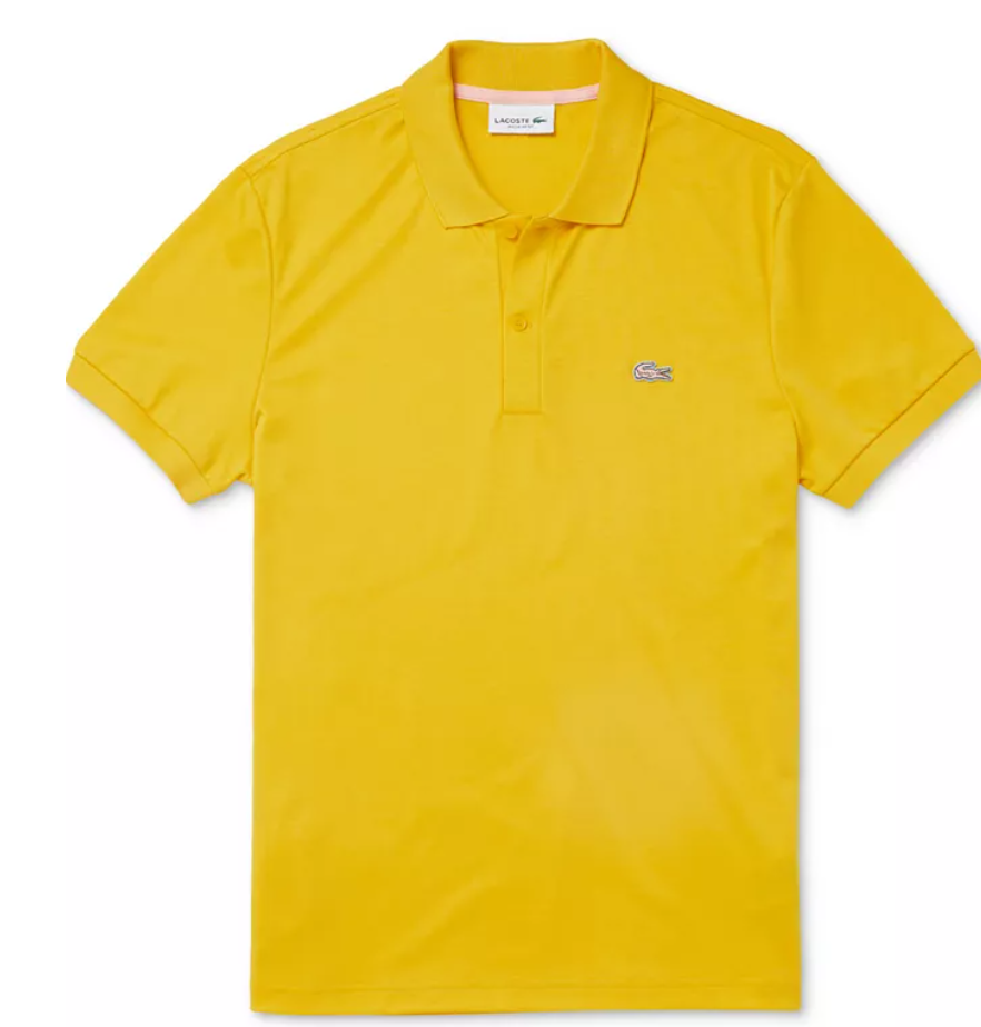 Lacoste Mens Regular fit Short Sleeve Polo Shirt Large Yellow Solid