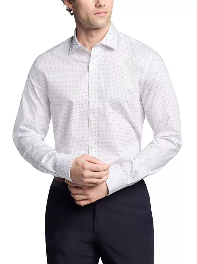 Tommy Hilfiger Mens Slim fit Dress Shirt Medium 15.5 in 32-33 White Floral