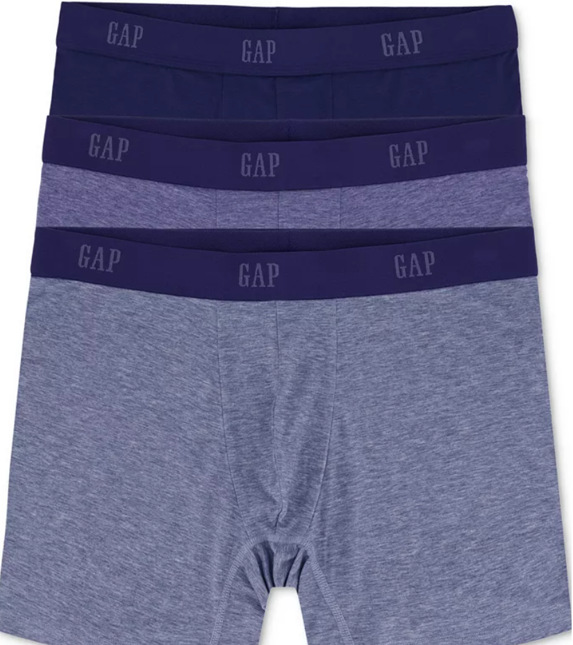 Gap Mens 3 Pack Boxer Briefs Underwear Medium Blue Solid