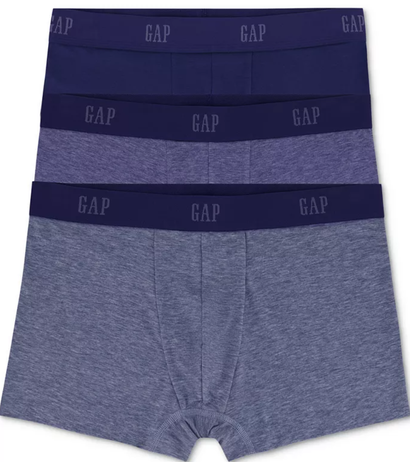 Gap Mens 3 Pack Trunks Underwear Small Blue Solid