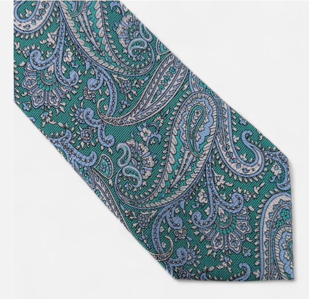 Club Room Mens  fit Tie Necktie One Size Green Paisley