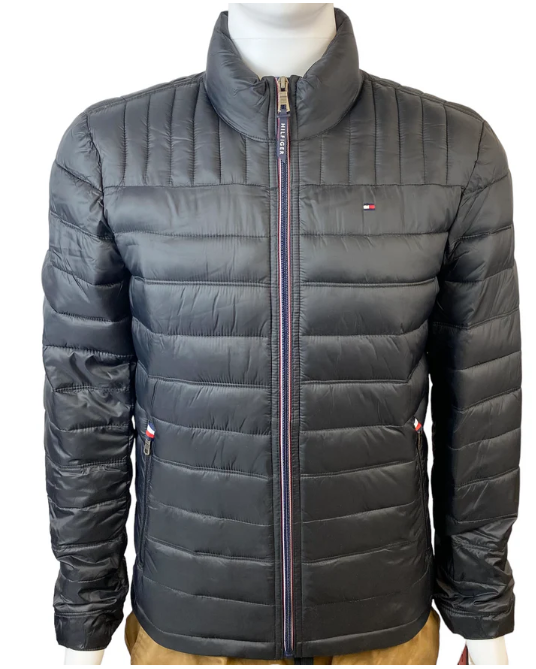 Tommy Hilfiger Mens Puffer Jacket Coat LT Large Tall  Grey Solid