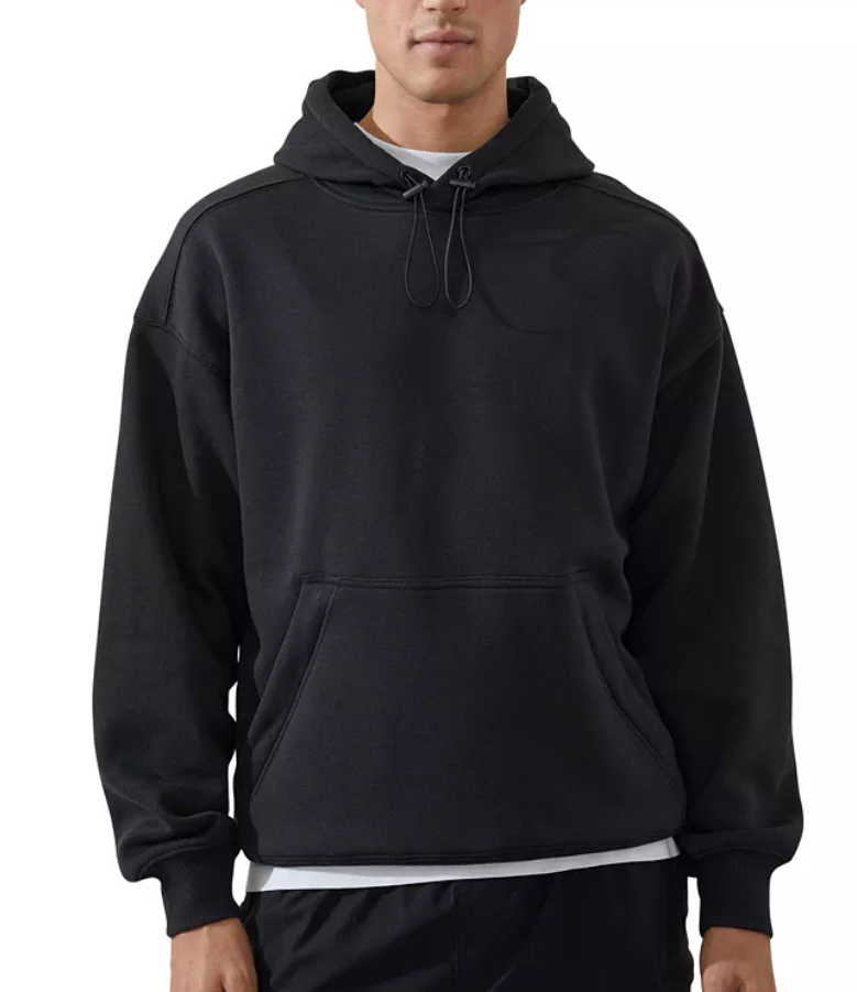 Cotton On Mens Regular fit Long Sleeve Hoodie Sweatshirt Small Black Solid
