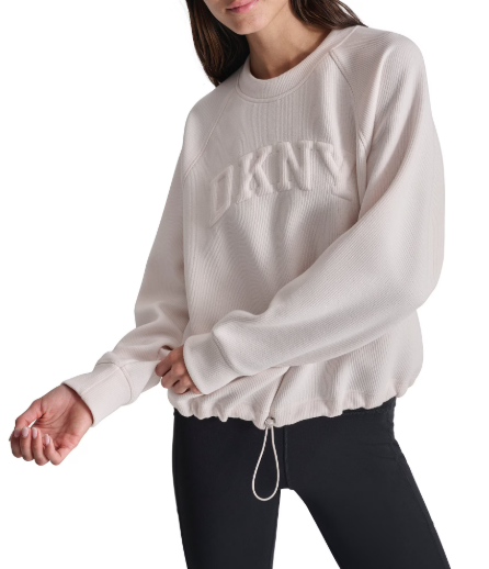 DKNY Womens  fit Crewneck Sweatshirt XL Pink Solid
