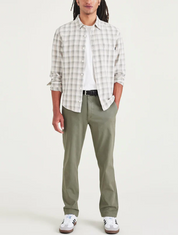 Docker's Mens Slim fit Chinos Pants 36 / 30 Light Green Solid