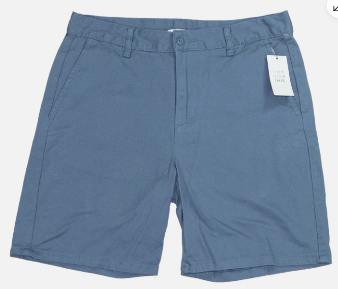 And Now This Men's Stretch Chino Shorts Size 38 Washed Blue